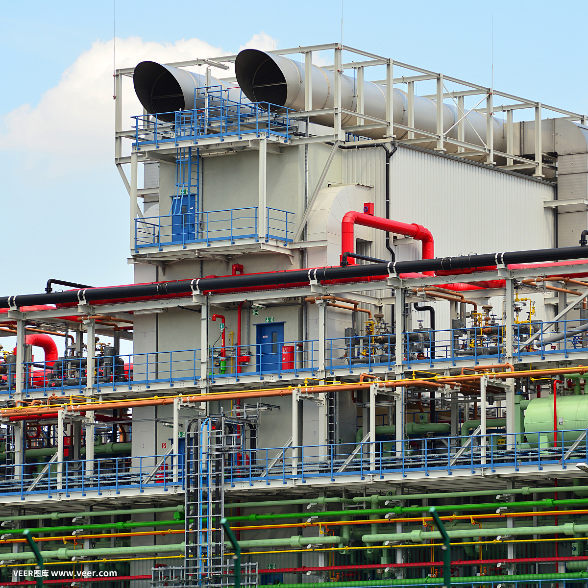 化學工業。制造化學產品的工廠。建筑和設備